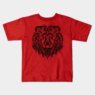 lion mask in mexican wild pattern Kids T-Shirt